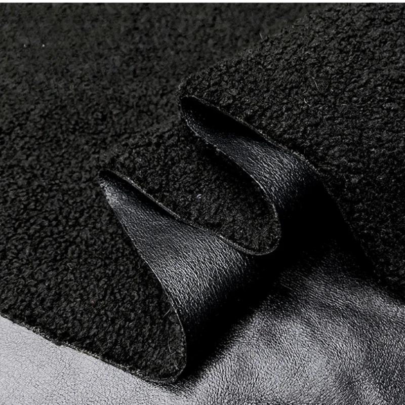 Tessuto Composito Suede e Lana d'Agnello Spesso 50x150cm Caldo per l'Inverno Cappotto Abbigliamento da Motociclista Giacca a Vento Tessuto alla Moda per Cucito