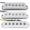 Musiclily Pro ST-60SE Staggered Alnico 5 Guitar Single Coil Pickups (Neck/Middle/Bridge) for Strat Electric Guitars, White (Set of 3)
