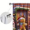 2pcs Christmas Gingerbread Man and Snowman Printed Curtain for Christmas Home Decor - Rod Pocket Window Treatment for Bedroom