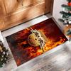 RB Leipzig Football Print Crystal Velvet Rug, Comfortable Water Absorbent Non Slip Indoor Floor Carpet