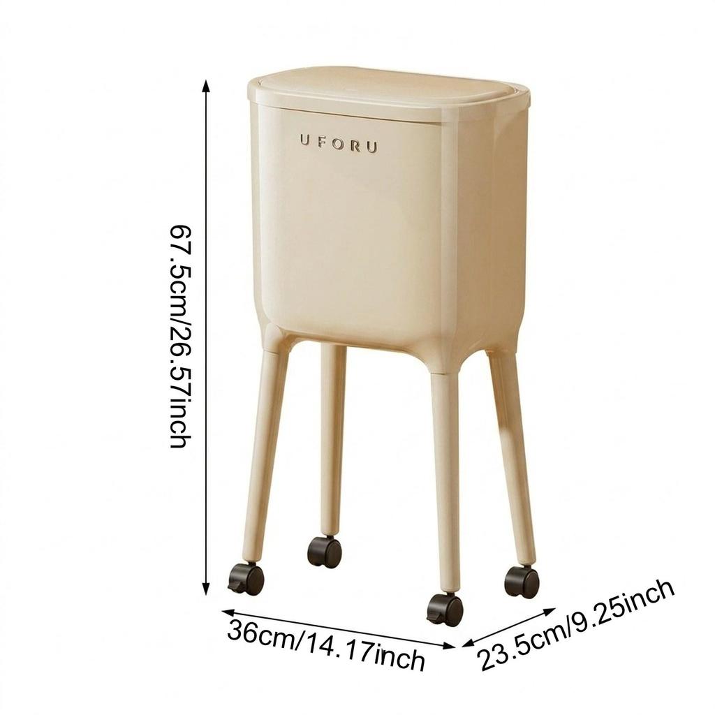 Double Compartment Elevated Kitchen Trash Can, Large Capacity Waste Bin, Paper Bucket with Lid, for