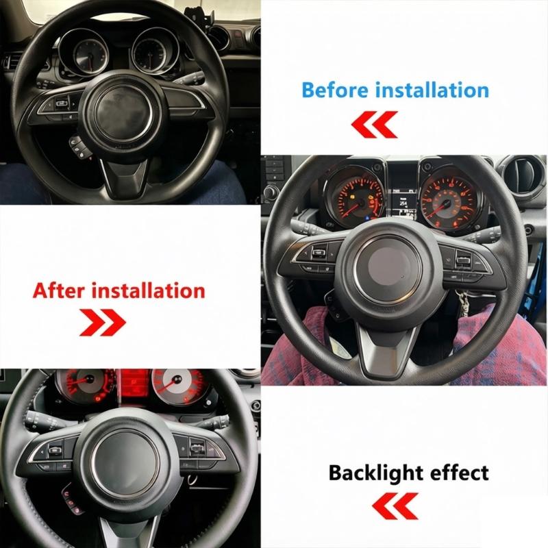 Interior Button Repair Steering Wheel Assembly Set with Separate Button Layout, Black ABS Housing, and Rear Lead Structure for Interior Trim Repair
