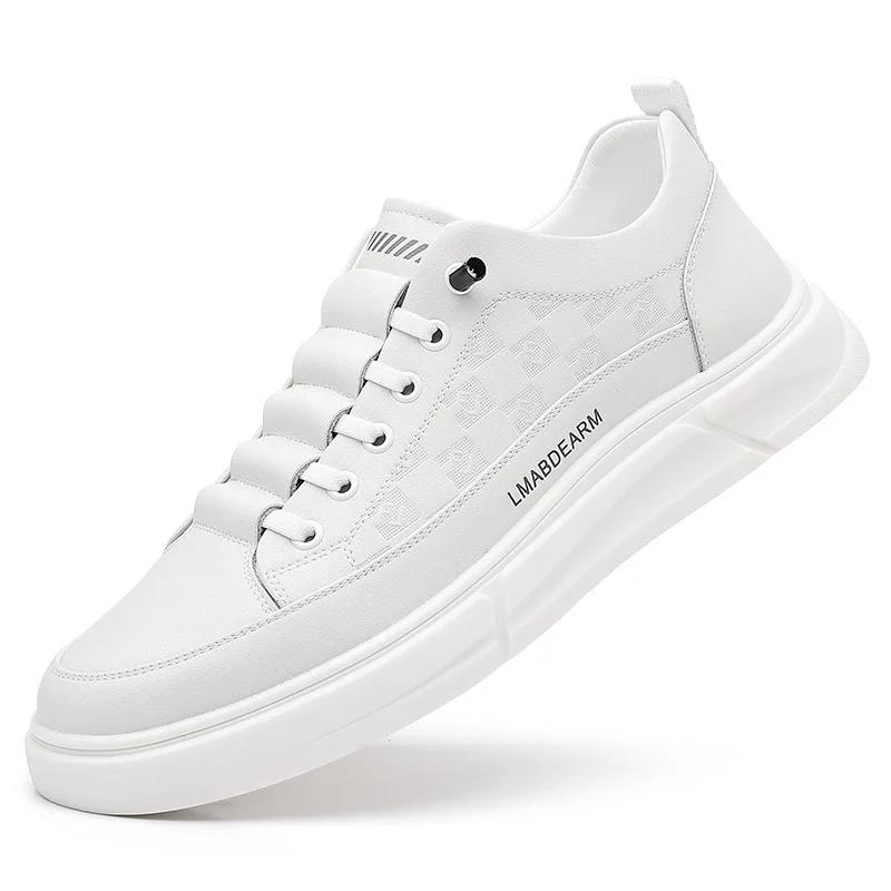 

Комфортные мужские вулканизированные туфли Высококачественная повседневная обувь для мужчин 2024 Мягкие удобные мужские туфли без застежек Sapato Social Masculino 38 белый