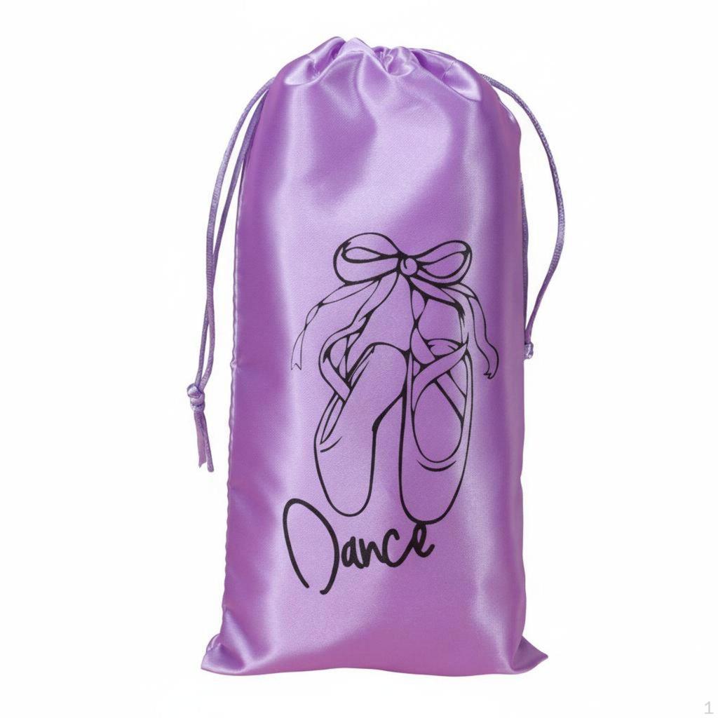 Dance Footwear Pouch Soft Material Drawstring Portable Storage Bag for Dancers, Girls,