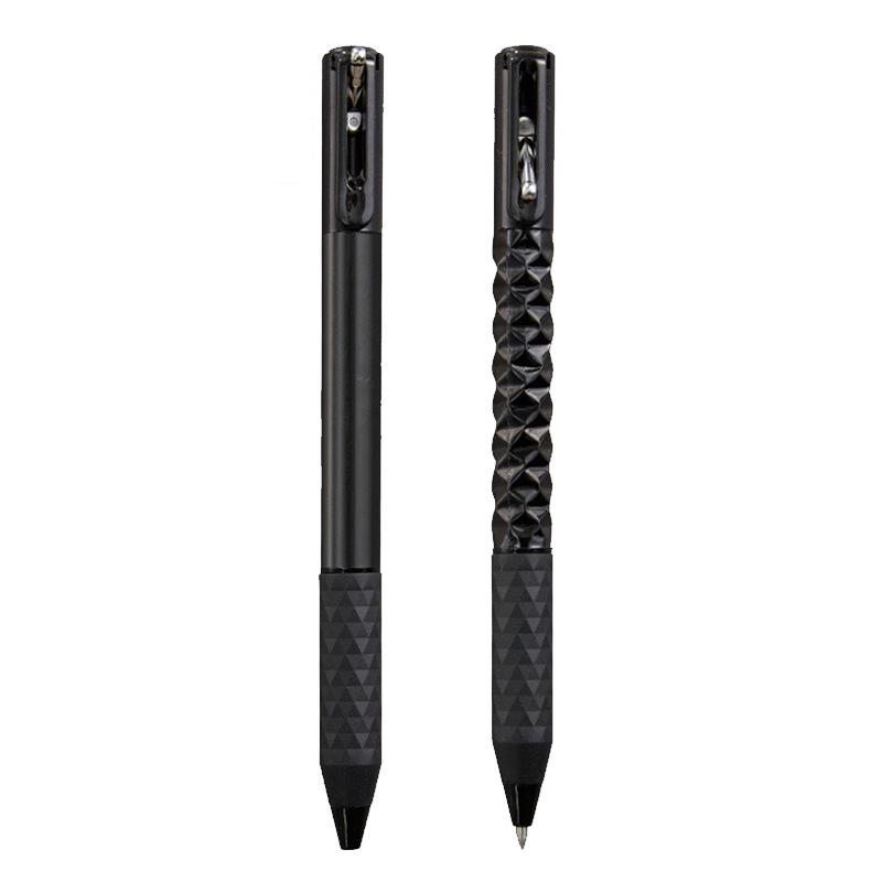 

Geometric Metal Crinkle Pen Stress Relieving Toy Pens Decompression Pen Pressing Deformation Gel Pen Creative Stationery Gift чорний