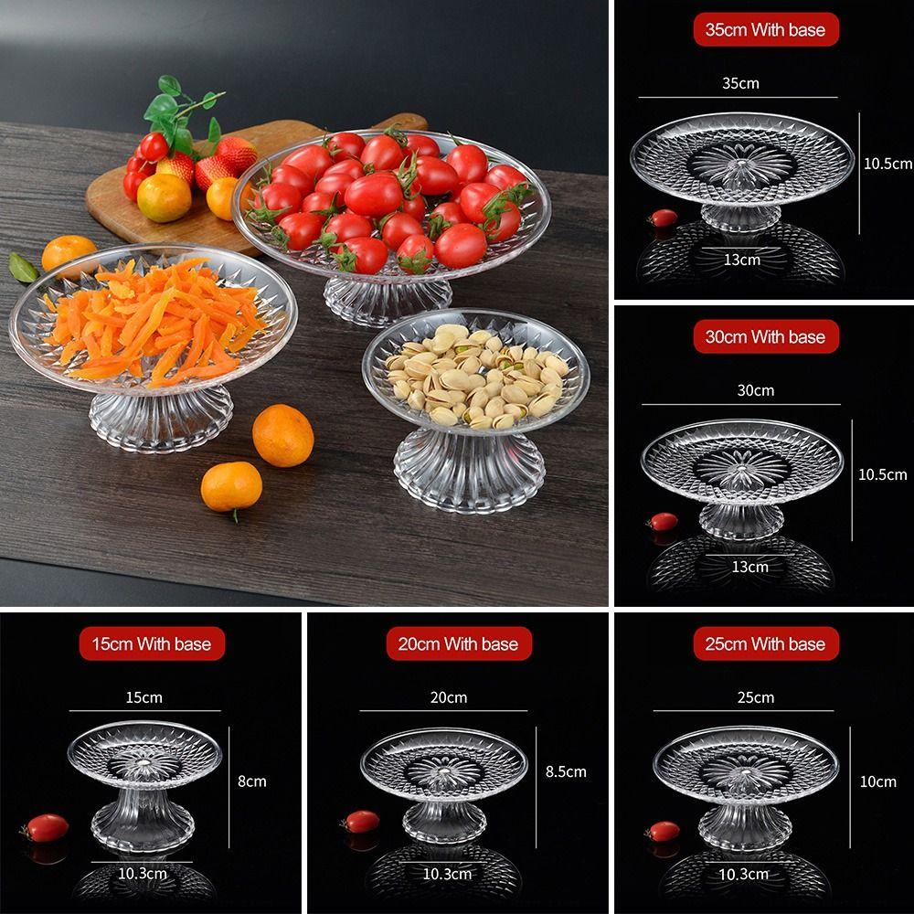 Round Fruit Plate Acrylic Cupcake Display Kitchen Supplies Dinner Plate