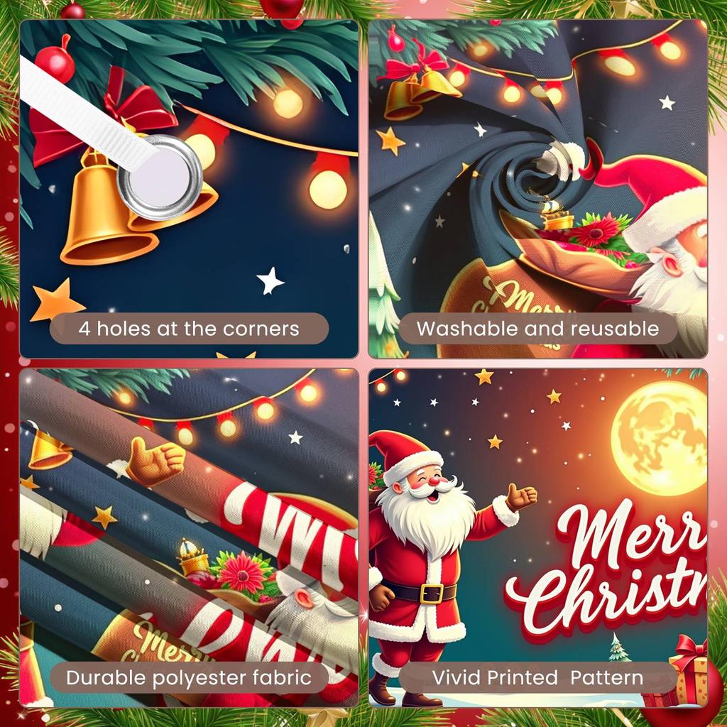 Christmas Banner Moon Background Santa Claus Banner Christmas Decoration Banner Holiday For Christmas Party Winter Festival