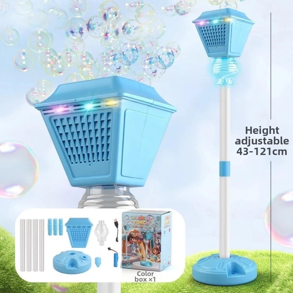 Adjustable Heights Kids Streetlight Bubble Machine Streetlight Bubble Machine Outdoor Party Blue without pegs