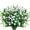 8 Bundles Outdoor Artificial Flowers UV Resistant Boxwood For Indoor Outside Garden Home Decor