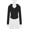 European and American Casual Fur Collar Zipper Knit Cardigan Sweater for Women