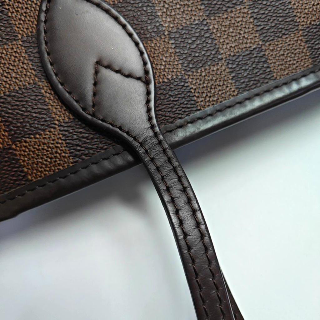 [Pre-Owned] Neverfull Mm Checkered Coated Canvas With Leather Trim Tote Bag - Very Good #C7EZ73