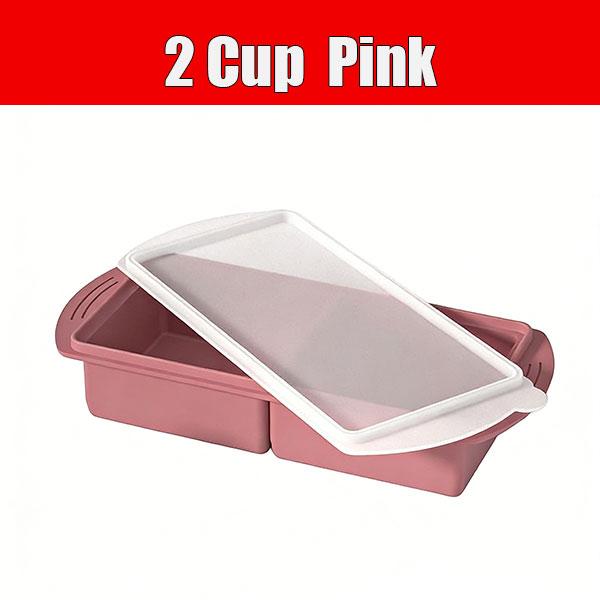 Silicone Freezer Tray With Lid Soup Cubes Freezer Container Mold 2/4 Cup Large Ice Cube Tray for Broth Soup Food Freezer Storage