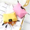 Creative Dumplings Shape Cosmetic Bag Women Fashion Striped Make Up Kit Small Makeup Bag Portable Travel Organizer Storage Bags
