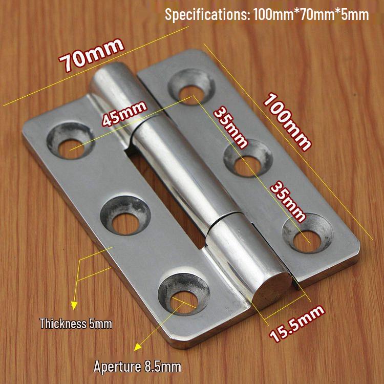 304 Stainless Steel Heavy Duty Industrial Flat Opening Thickened Mechanical Equipment Load-Bearing Hinge