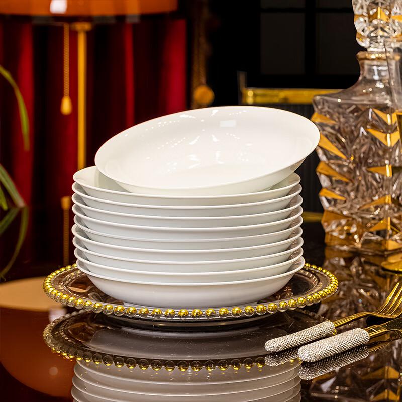 Jingdezhen White Ceramic Dinner Plate