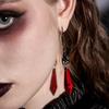 1 Pair Women Earrings Fadeless Sweater-proof Anti-oxidation Drop-resistant Ruby/Black Gem Vintage Ear Hooks Ear Decoration