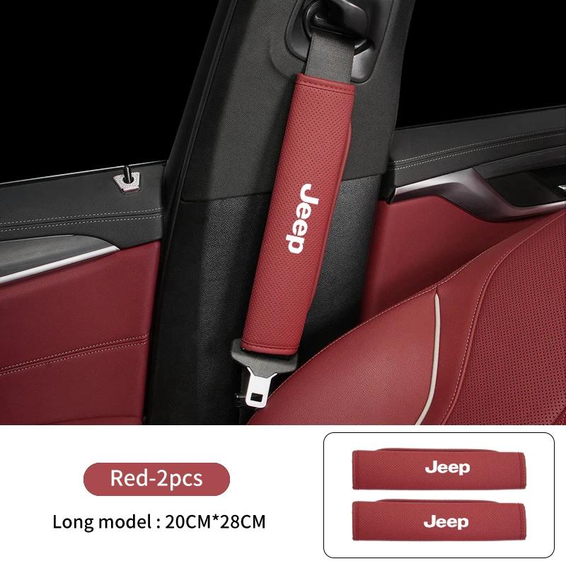 For Jeep Breathable Car Seat Belt Padding Pad Interior Accessories For Jeep Wrangler Renegade Compass Grand Cherokee JK Patri