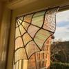 Acrylic Spiderweb Door Topper Decoration Quartered Halloween Door Corner Sign  Haunted House