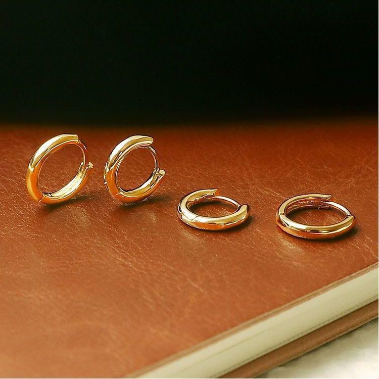 2023 Japanese-Korean Fashion: 925 Pure Silver Smooth Circle Earrings