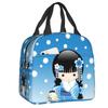 Custom Japanese Girl Sakura Kokeshi Doll Lunch Bag Men Women Warm Cooler Insulated Lunch Box for Kids School Children