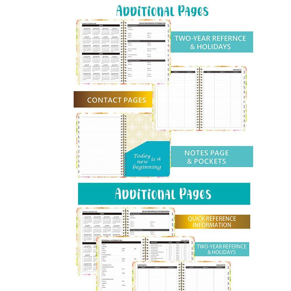 Thicken 2025 Agenda Planner Notebook Time Organizer Diary Notebook A5  Schedules Notepad  Study