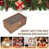 1pc 2 layers 12 grids Sunglasses wooden Storage Box with transparent Flip,Good quality,suitable for sunglasses display,organizer,collection.