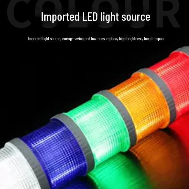 LED Multi-Tier Signal Tower Light with Three-Color Indicator and Audible Alarm, 24V