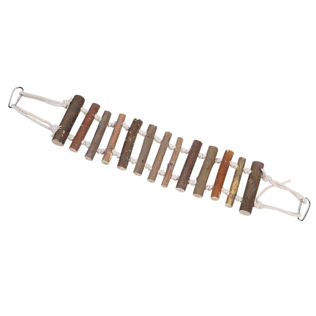 1Pc Parrot Natural Rope Wood Ladder Swing Toy Hanging Climbing Bridge Bird Pet Chewing Toys