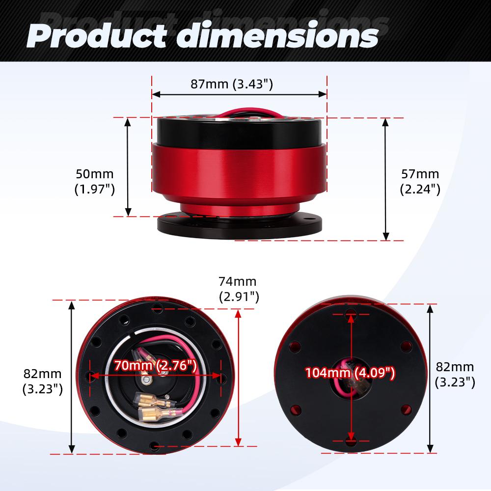 MUGE-Car Steering Wheel Snap Off Quick Release Hub Adapter Boss Kit Aluminum For 6-Hole Steering Wheel Hub Car Accessories QR030