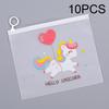 Runtow 10pcs 21x17cm Cute Unicorn Cartoon File Storage Bag, Transparent Zipper Storage Bag,Birthday Gift Bag,Baby Shower