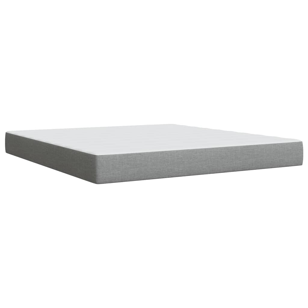 Vidaxl Letto Continentale Con Materasso, Grigio Chiaro, Tessuto, 180X200Cm