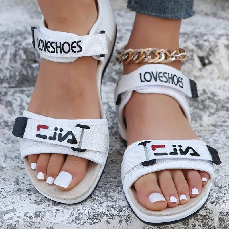 Wohnungen Frauen Sport Sandalen Sommer Casual Schuhe 2024 Neue Mode Hausschuhe Mesh Walking Laufen Strand Schuhe
