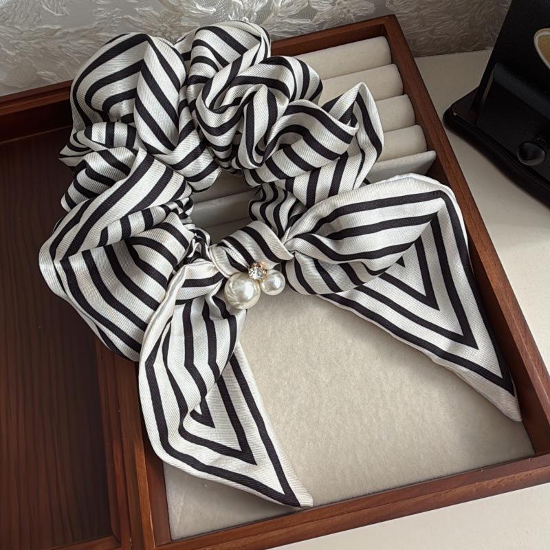 

Элегантная и модная минималистичная полосатая лента-повязка для волос, изящная резинка для волос в конский хвост для леди