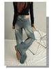 2025 Autumn/Winter Women's Sleek Low-Waist American Loose Straight-Leg Floor-Length Wide-Leg Jeans