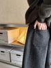 Women's Retro Plaid Wool Cropped Wide-Leg Pants - 80% Wool, Thickened for Winter