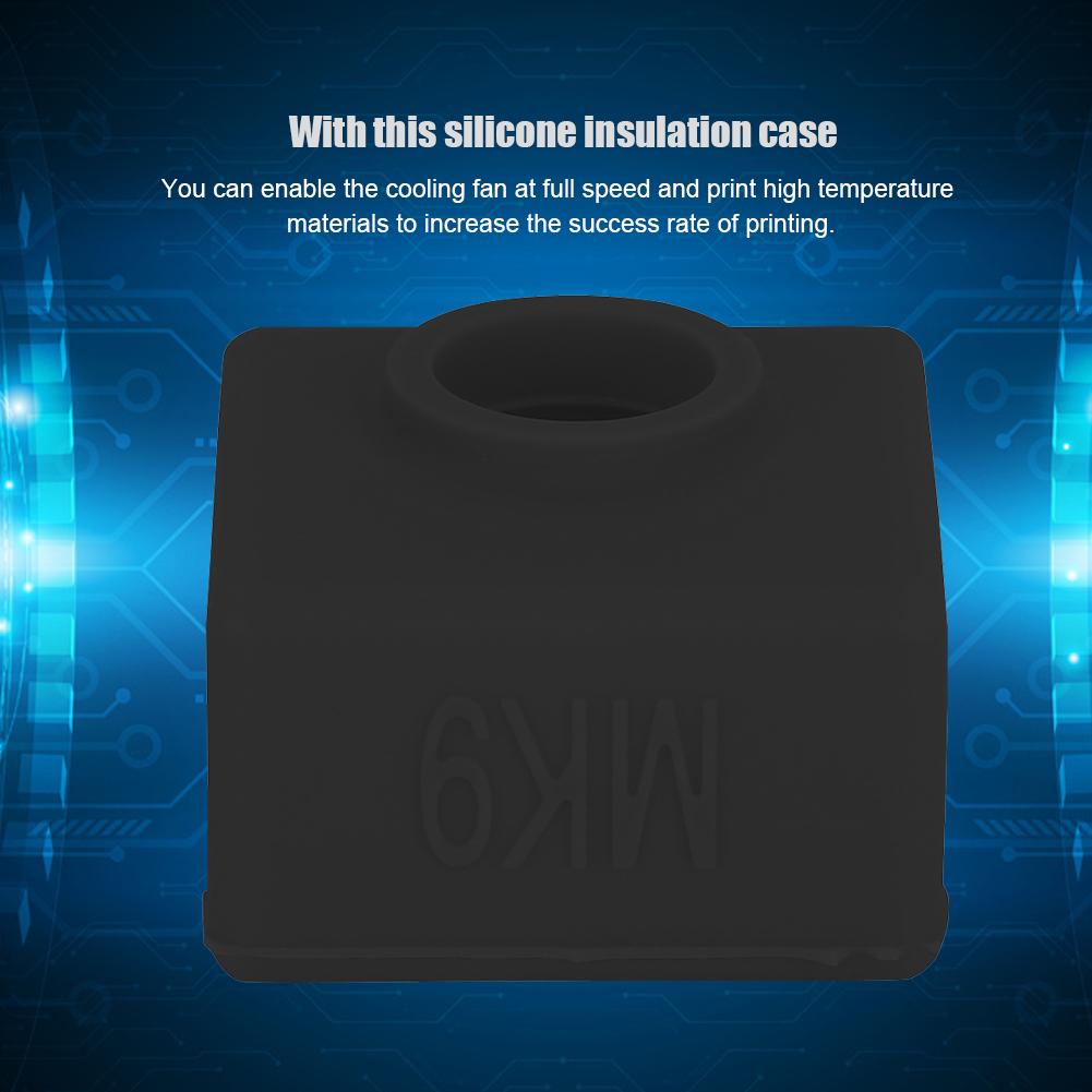 5pcs Heating Block Insulation Silicone Sleeve for Creality CR-10CR10SEnder 3 MK7 MK8 MK9Black