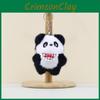 Bib Love Heart Panda Plush Keychain Toy Cartoon Stuffed Doll Gift Decoration