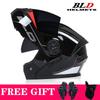 Full Face Motorcycle Helmet With Dual Visors Flip-Up Design Scooter E-Bike Riders