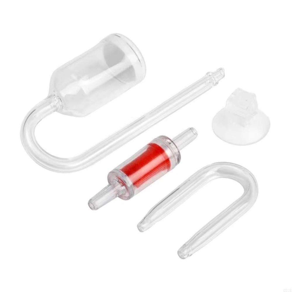 Transparent Glass CO2 Diffuser Refinement Suction Cup Glass Tube  Aquarium Plant Supply