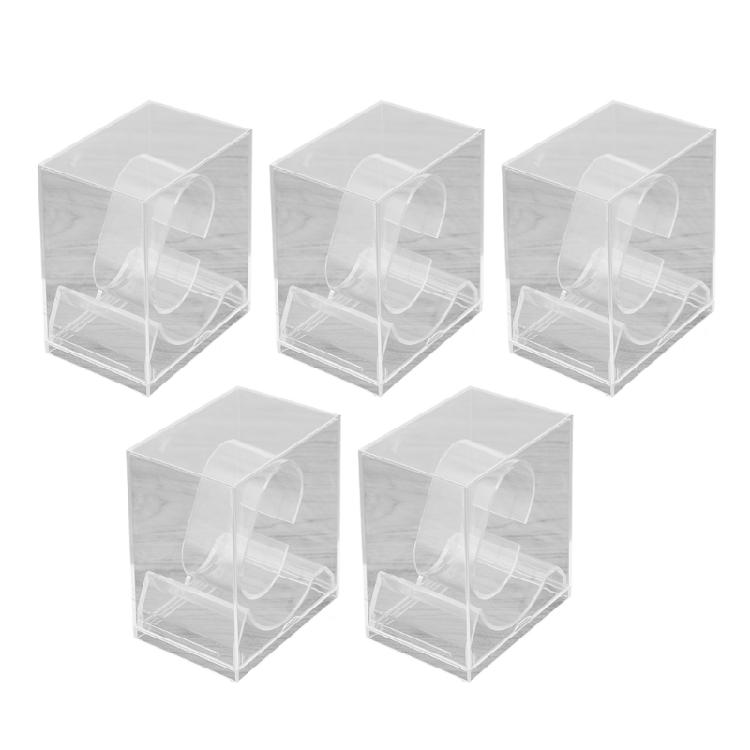 

Stylish Storage Solution 5 Pieces Square Watch Stands Clear Plastic Cases Convenient for Timepiece Protective Use чистий