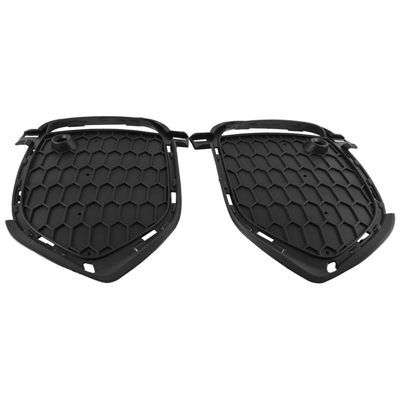 

2 PCS Car Front Bumper Fog Light Grille Cover LH+RH Plastic 51118064635 51118064636 For BMW X5 F15 M Style Sport чорний