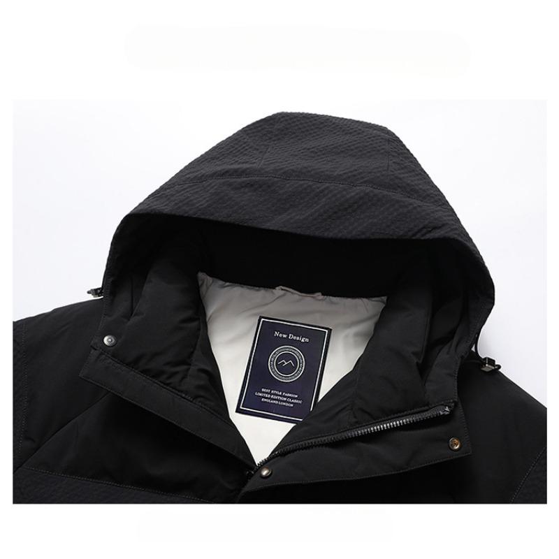 Down Jacket Men's Winter 90 Down White Duck Down Men's Casual Warm Bread Coat Anti-cold Trendy Hooded Short Jacket