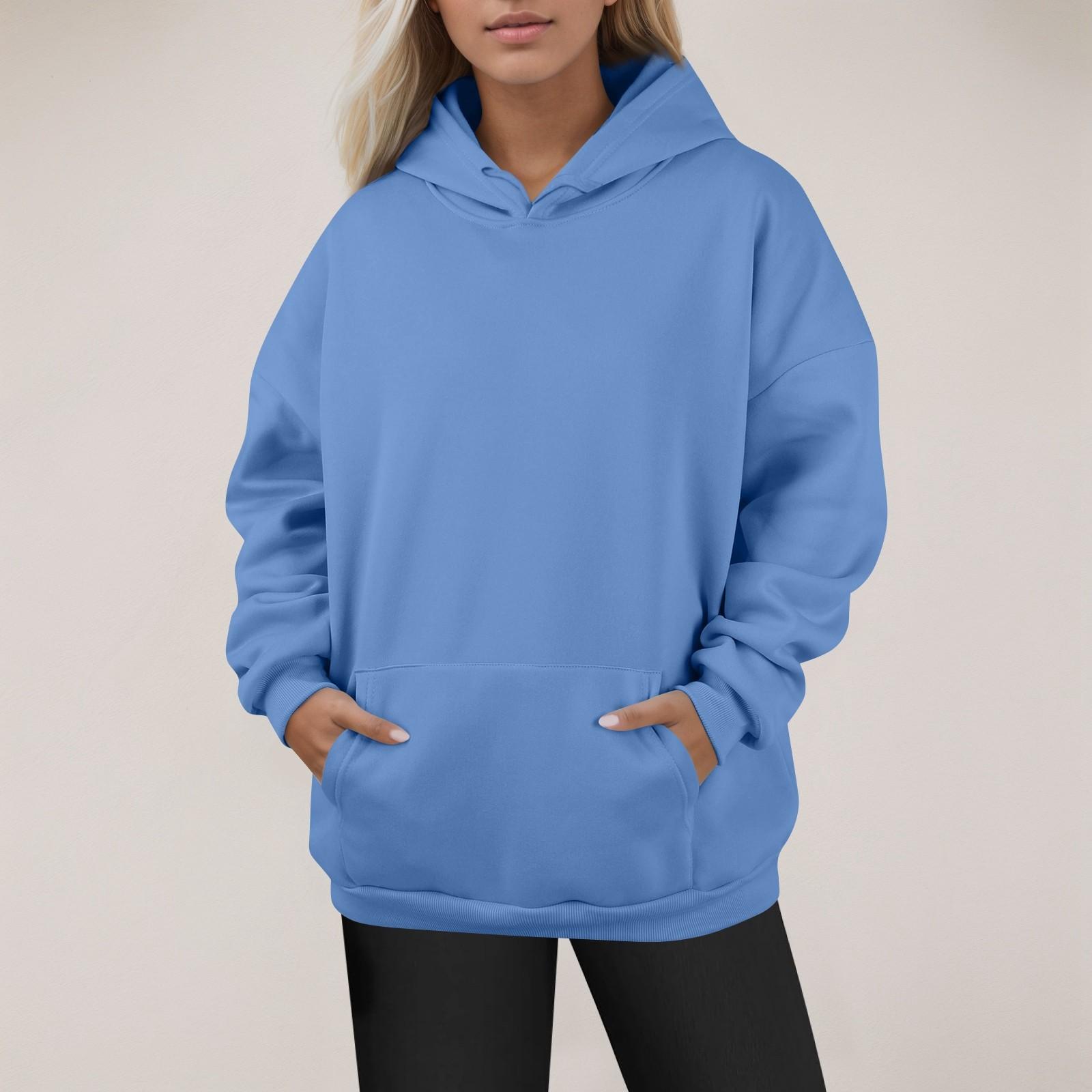 

Женские модные повседневные универсальные повседневные толстовки с круглым вырезом, однотонные топы с длинными рукавами S