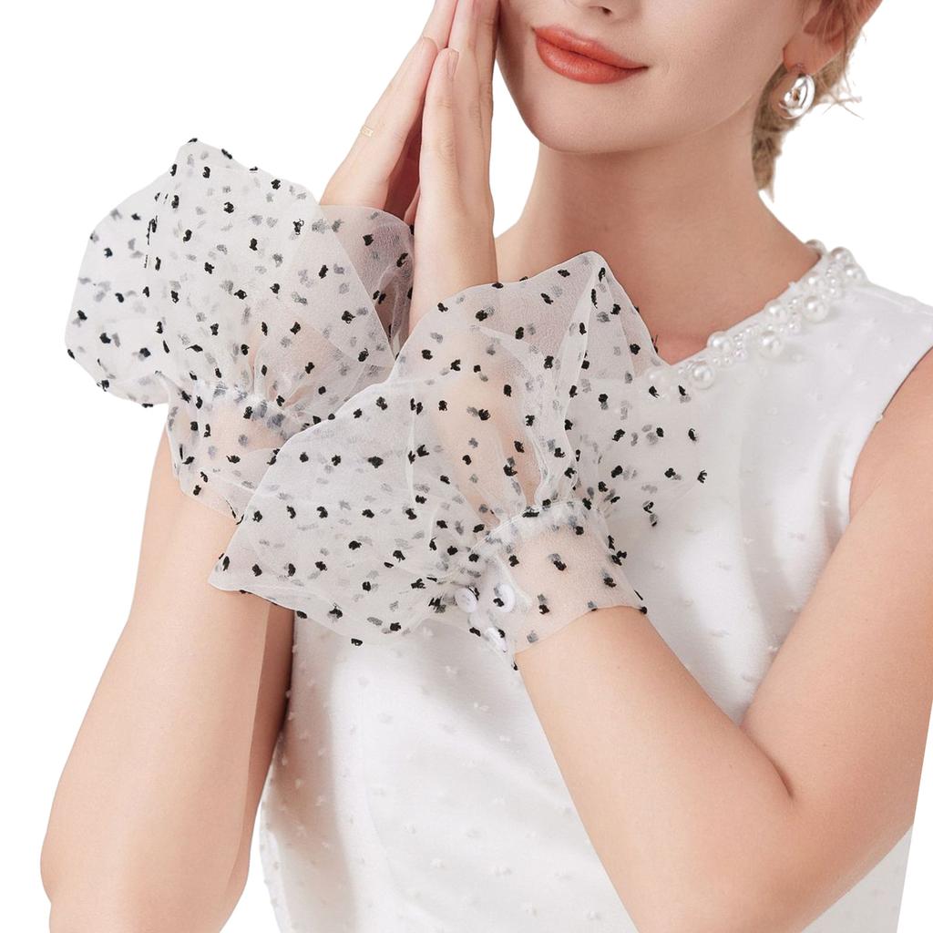 Sheer Flared Cuff Sleeves Comfortable Decorative Arm Sleeves Wrist Cuffs Extension For Women Girl Fashion Accessories