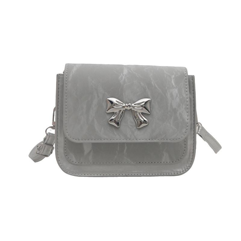 Butterfly Elegant Designer Mini Bag With Soft Structure For Casual Outfits серый