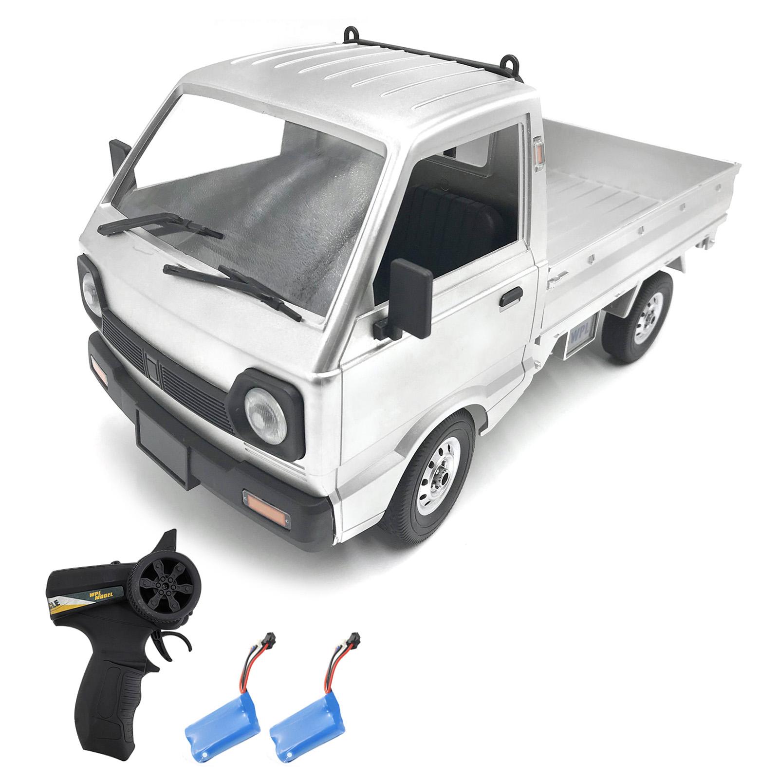WPL Controle Remoto Caminhão Curto 2.4GHz Controle Remoto Luzes Frontais de Carro com a Função Avançar 2 battery prata