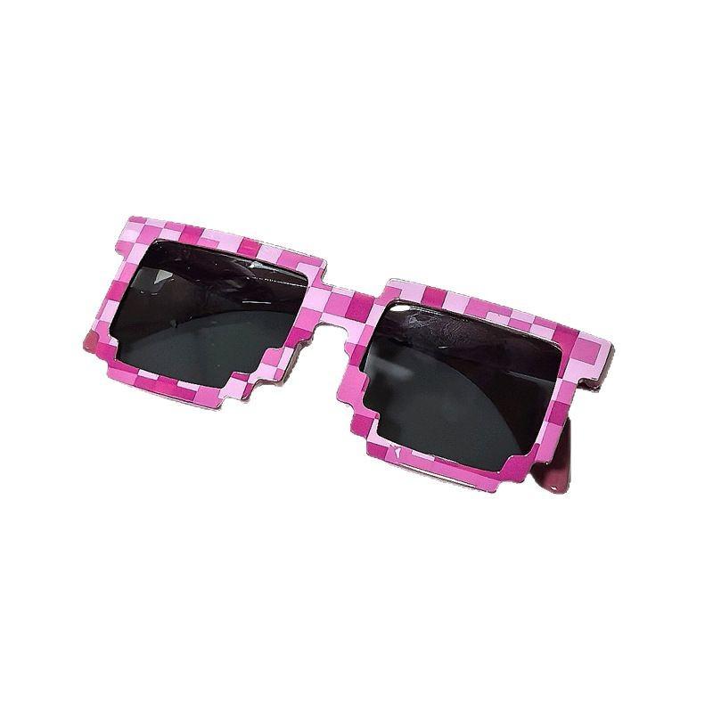 Square Glasses, Two-Dimensional Acting Artifact Sunglasses, Coded Rectangular Pixel Glasses Douyin Kuaishou