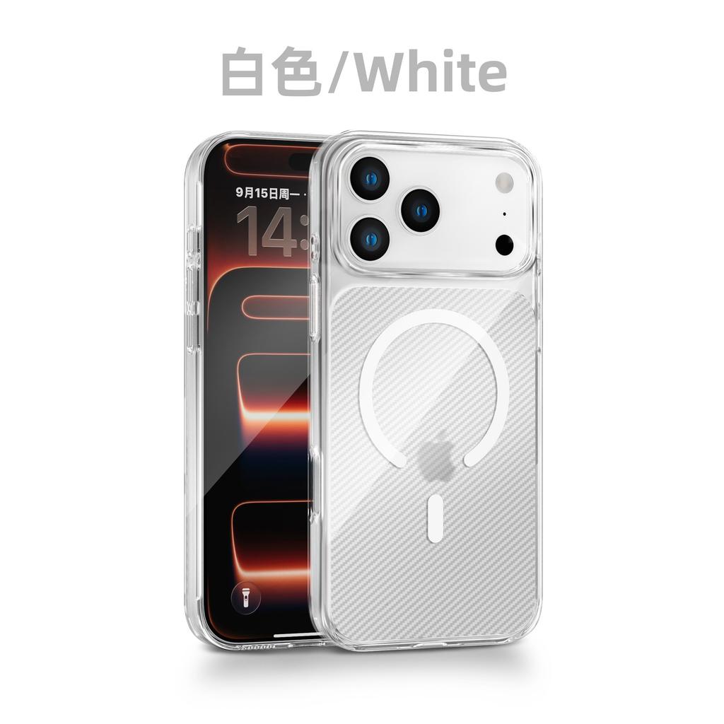 Applicable To iPhone11PM Magnetic Transparent Mobile Phone Case Apple 11 All-inclusive PC Carbon Fiber Texture Magnetic Mobile Phone Case