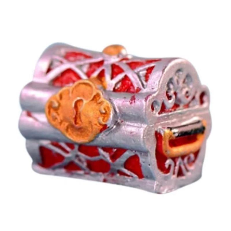 

1 Pcs Non-toxic Resin Golden Treasure Box Mini Fish Tank Ornaments Aquarium Treasure Box Decoration For Home Decoration