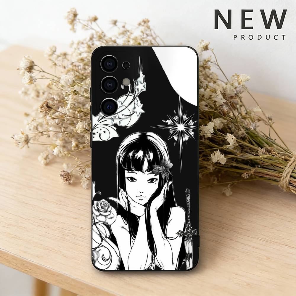 Comics HOT Tomie S phone Case For Samsung S26,25,24,21,22,23,30,20,Ultra,Plus,Fe,Lite Black Soft Cover